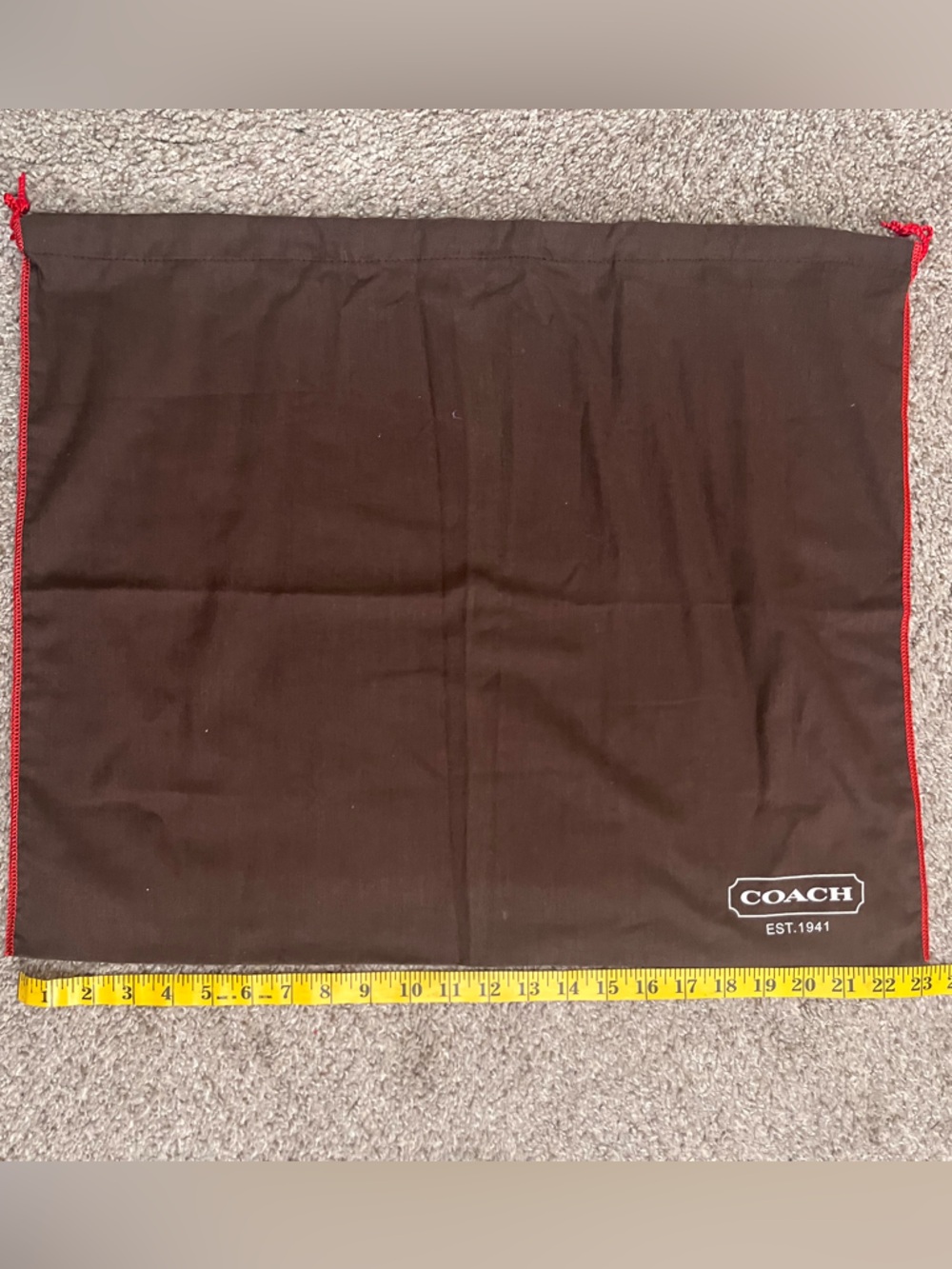 #5 Coach Burgundy Dust Bag with Red Trim and Logo